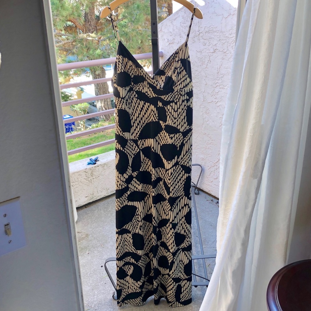 Ann Taylor Snake Print Wrap Ruched Maxi Dress